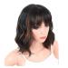 BGHJUE 14-Inch Black Mix Brown Synthetic Wig with Bangs - Premium Quality Hair Wigs for Women - Buy Online on GoSupps.com