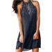 Esdra Women's Summer Floral Halter Neck Mini Dress - Black | Sleeveless A-line Beach Vacation Sundress - Buy Online on GoSupps.com