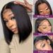 Short Bob 4x4 Lace Closure Straight Wig 8 Natural Color - 100% Human Hair Brazilian Virgin Hair Glueless Lace Front Wig - Buy Online on GoSupps.com