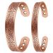 Vicmag 2PCS Lymphatic Drainage Copper Magnetic for Men Women Ultra Strength Magnetic 99.99% Solid Pure Copper Cuff Bangles (Adjustable Size with Gift Box) (Tree Copper)