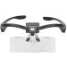 Head Mount Magnifier with LED Light Hands Free Eyeglass Type Eyelashes Extension Magnifying Glass with 5 Interchangeable Lenses