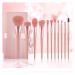 Eye Shadow Brush Makeup Bag Powder Eye Shadow Blusher Brush Pink Wood Handle 11 Piece Makeup Brush Set