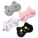 KLEBREIS 4 Pcs Cute Eyemask for Sleeping Kids Cartoon Cat Sleepingmask Soft and Lightweight Travel Eye Cover Funny Animal Blindfold for Women Men Kids