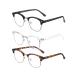 SOAR&EAGLE 3 Pack Blue Light Blocking Glasses,Computer Gaming Glasses,Retro Semi Rimless UV400 Clear Lens Computer Eyewear Bright Black Silver/Crystal Silver/Amber Gold