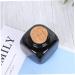 PLAFOPE Medicine Cup Liquid Powder Container Cork Jar Wooden Cap Ceramic Lid Clear Dappen Makeup Containers Art Small Travel Pill Container Practical Empty Bottle Nail Bamboo Accessories 7.50X5.50X5.50CM Black - Buy Online on GoSupps.com
