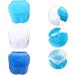 Milist Travel Containers - 3-Piece Plastic Prosthesis Set | Bath & Cleaning Holder with Sieve Basket | Light Blue Dark Blue White - Buy Online on GoSupps.com