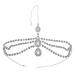 Head Chain Jewelry for Women Rhinestone Head Chain Hair Jewelry Head Chain Rhinestone Hair Jewelry for Women Rhinestone Headpiece Head Chain for Women Head Jewelry for Women 28.4x1.6cm Silver