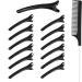 PROUSKY 12 Pieces Hair Sectioning Clips with 1 Pin Tail Comb Hair Clips Hairdressing Sectioning for Women Girls Plastic Sectioning hair clips for Home Hairdressing Styling Salon Supplies Black