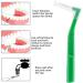 Prasacco 25 Interdental Brushes - 0.8mm L-Shaped Plastic Brushes for Effective Tooth Cleaning & Oral Care - Non-Slip Handle (Green) - Buy Online on GoSupps.com