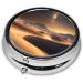 Desert Stars Round Pill Box - 3 Compartment Portable Travel Organizer for Easy Medication Storage - Buy Online on GoSupps.com