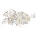 Frcolor Wedding Bridal Side Hair Clips with Flower Pearl (White)