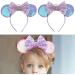 Kovcfon Mouse Ears Cosplay Party Headband Shiny Bow Mouse Ears Cute Headband Girls Ladies Princess Party Decorations Cosplay (Purple) - Buy Online on GoSupps.com