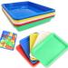 10 Pcs Plastic Art Trays Multicolor Activity Plastic Trays,Organizer Serving Tray for Art and Crafts,Painting,Beads,DIY Projects