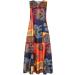 Women's Plus Size Vintage Graphic Print Maxi Dress | Sleeveless Beach Long Dress with Pockets | 3X-Large | Yellow - Buy Online on GoSupps.com