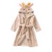 Uiflqxx baby bathrobe 3D animal-baby morning coat super soft flanel hooded bath towels animal baby bathrobe nightwear baby gifts personalized 3-4 years of Khaki