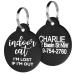 GoTags Personalized Cat Tags, Indoor Cats Lost if I'm Out, up to 4 Lines of Custom Text Engraved on Both Sides, Anodized Aluminum Pet ID Tag, Round Black Aluminum