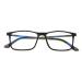 TR90 With Flexible Titanium B Temple Rectangle Reading Glasses - Blue AR Coating - Reduce fatigue strain & dry eye from computer usage. (Matte Black 1.75)