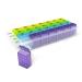 EZY DOSE Weekly (7-Day)Pill Case Medicine Planner Vitamin Organizer Box Detachable Compartments Easy to Use Rainbow Colors 4 Times a Day BPA Free