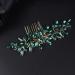 Jumwrit Rhinestone Bridal Hair Comb for Wedding - Handmade Hair Accessory for Bridesmaid Women Girls in Green - Buy Online on GoSupps.com
