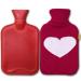 AQUAPAPA Large 1/2 Gallon Classic Non Toxic Natural Rubber Hot Water Bottle with Big Heart Red Knit Cover  2 Liters  Great for Pain Relief  Hot and Cold Therapy