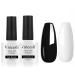 Vnicesli 2 Pack Black White Gel Nail Polish Kit Soak Off LED Nail Gel Polish Set Nail Lacquer Nail Art Manicure Salon DIY at Home Christmas Gifts Decoration