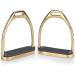 Equinate Stirrups Luna 10cm Gold - Anti-Slip Rubber Tread | Ideal for Adults & Children - 2 Pieces - Shop Internationally - Buy Online on GoSupps.com