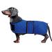 Minezi Dachshund dog winter jacket.Waterproof dog jacket.With wool inner and adjustable shoulder straps.Dog clothing in the free navy-s (back long: 36-38cm) navy