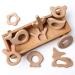 Organic Wooden Teether Toy Set - Safe Animal Pendant Design | Bulk Pack with Bunny, Whale, Bird, Bear, Crown, Shell, Flower, Cactus, Doughnut, Deer - Buy Online on GoSupps.com