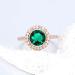 XINQI 14K Gold Natural Emerald CZ Ring for Women - Size 7 | Engagement Wedding Band - Buy Online on GoSupps.com