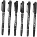 Mipcase 6pcs Eyebrow Marker Pen Waterproof Eyebrow Pencil Piercing Marking Pen Useful Pen Bicuspid 13.9x1.8cm Black