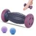 Zsmjaer foot massage set with 3 parts massage for feet hedgehog ball foot massage 1 ovale roll+2 massage balls for fascia massage and foot training relaxed tense arms hands shoulder neck (purple)