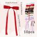 10PCS Hair Bows for Women Tassel Ribbon Hair Clip with Long Tail French Bow Hair Clips Solid Hair Ribbons for Women Girls - Buy Online on GoSupps.com