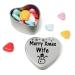 Merry Christmas Wife Heart Shaped Mini Tin Gift filled with mini coloured chocolates Perfect xmas present card alternative for Wife Cute Snowman Design
