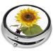Bloom Sunflower Mini Round Pill Box | 3 Compartment Portable Pill Organizer for Travel Home & Office - Buy Online on GoSupps.com