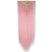 Clip in extensions hair extension such as real hair synthetic hair part 8 tresses 18 clips for complete full head hair extensions 66cm smooth light pink