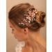 Deniferymakeup Rose Gold Hair Clip Pin Bridal Rhinestone Crystals Flower Hair Pins Set for Bride Women Girl