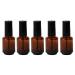Happyupcity 5 x Empty Round Nail Polish Jars with Black Brush Lid Sample Container Nail Art Bottles 15ml