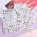 10 Sheets Spring Flower Nail Art Stickers - Self-Adhesive Black & White Floral Designs for Manicure - Perfect Nail Decoration for Women & Girls - Buy Online on GoSupps.com