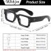 Small Square Blue Light Glasses for Men & Women | Retro Thick Rectangle Frame Computer Eyeglasses - 50mm Black - Buy Online on GoSupps.com