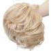 Large Wavy Updo Messy Bun Hair Extension with Elastic Band - 80G Synthetic Chignon Ponytail Hairpiece for Women in Dark Blonde & Bleach Blonde - Buy Online on GoSupps.com