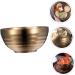 Zerodeko 3 Pcs Stainless Steel Double Bowl Salad Bowl Metal Bowl Pot Soup Container Child Thicken Mixing Bowl 11x11cmx3pcs Goldenx3pcs - Buy Online on GoSupps.com