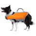 Ownpets inflatable dog vest high buoyancy light dog swimming vest for swimming boating adjustable pet rescue protection with reflective strips and rescue handle (XL)