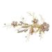 Beaupretty 1pc Flower Hairpin Crystal Gold Headpiece Vintage Hair Clips Rhinestone Barrettes for Women Hair Clips Alligator Hollow Star Hair Pin New Alloy Temperament Bride Headgear
