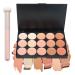 15 Colors Correcting Concealer Palette Colors Corrector Cream Contour Makeup Palette with Brush Waterproof Long Lasting Moisturizing Full Coverage Liquid Foundation for Women 2pcs