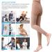 Buy Medical Compression Tights for Women - 20-30 mmHg Opaque Graded Support Hose for Varicose Veins Edema - X-Large Footless in Beige - Buy Online on GoSupps.com