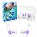 2 Pairs Swimmer Ear Plugs, Hearprotek Upgraded Custom-fit Water Protection Adult Swimming earplugs for Swimmers Water Pool Shower Bathing and Other Water Sports Purple