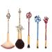 5Pcs Classical Movie Makeup Brushes - Professional Cosmetic Brushes Foundation Blending Blush Eye Shadows Face Powder Fan Brushes Kit for Fans