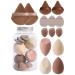 HealthyMoov Makeup Sponge Set (14 Pieces) with 7 Puffs and 7 Sponges Brown with Storage Box