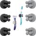 Tecbull Funny Hooks toothbrush holder razor holder shower razor bracket without drilling toothbrush bracket Self -adhesive clamping holder for toothbrushes (6x black/gray + 6x replacement adhesive pad) 3x black + 3x gray
