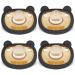 HEORSHE Baby Pacifier - Orthodontic Pacifier 6-18 Months - Silicone Pacifier(Bear) - BPA-Free - Black 4 Pack
